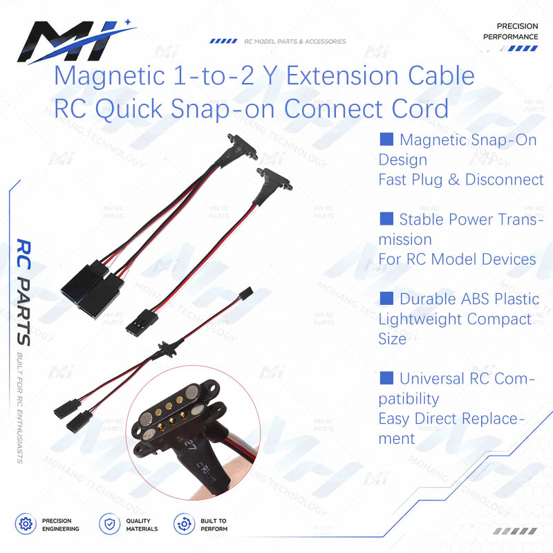 Drone Rc Toy - Magnetische 1-op-2 Y-verlengkabel JR-stekker snelkoppeling voor