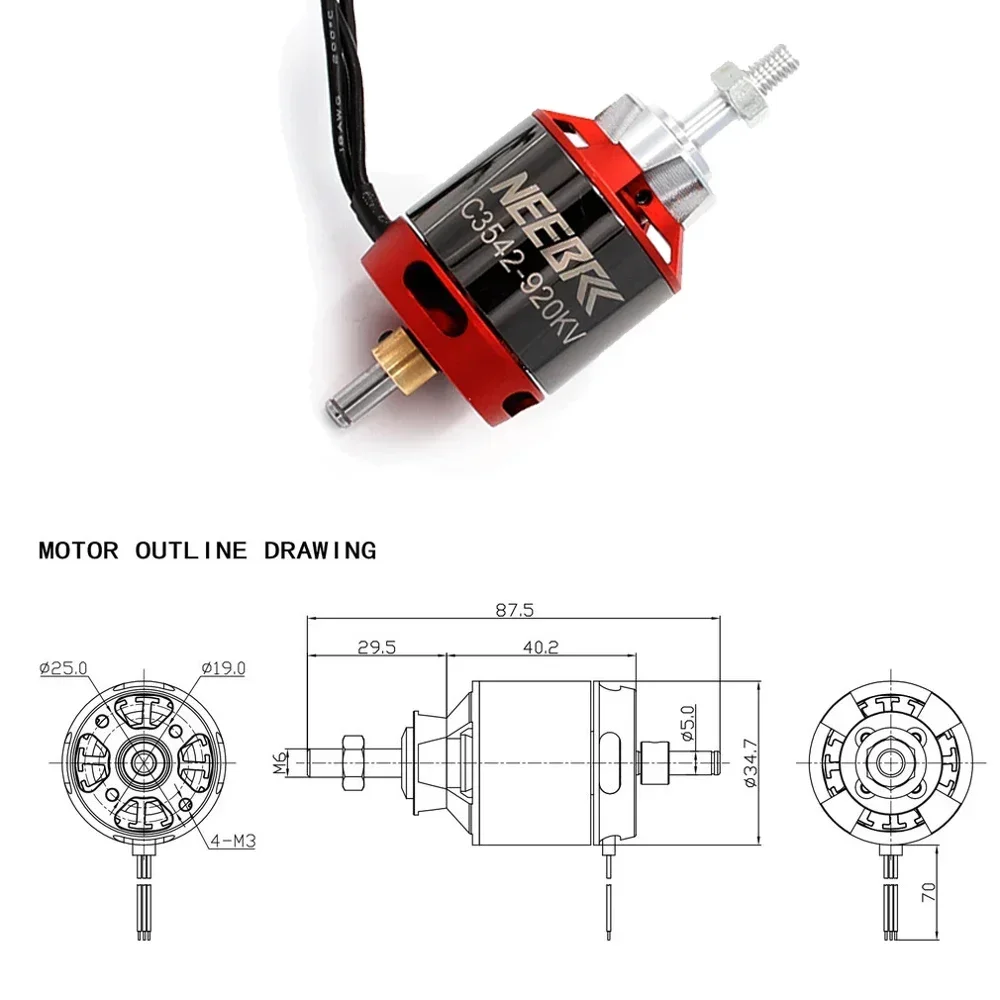 1/2/4 STUKS 3542 920KV 1400KV  - Rc Wing Glider recensie en prijs