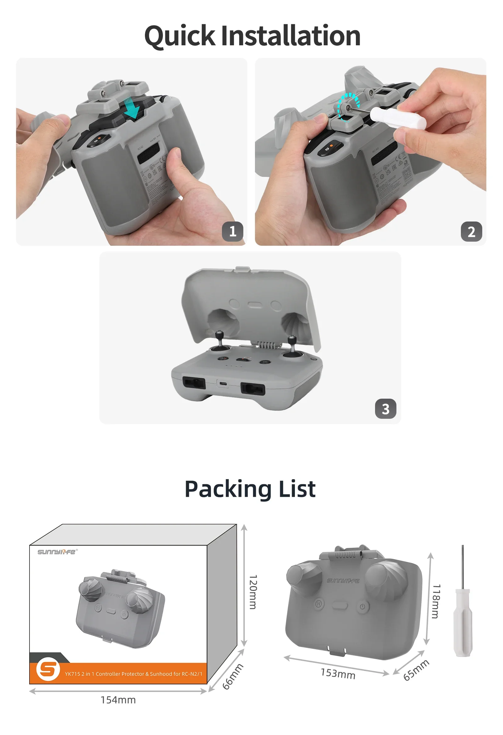 2 in 1 Controller Protector Zo - Drone Dji Rc 3 recensie en prijs