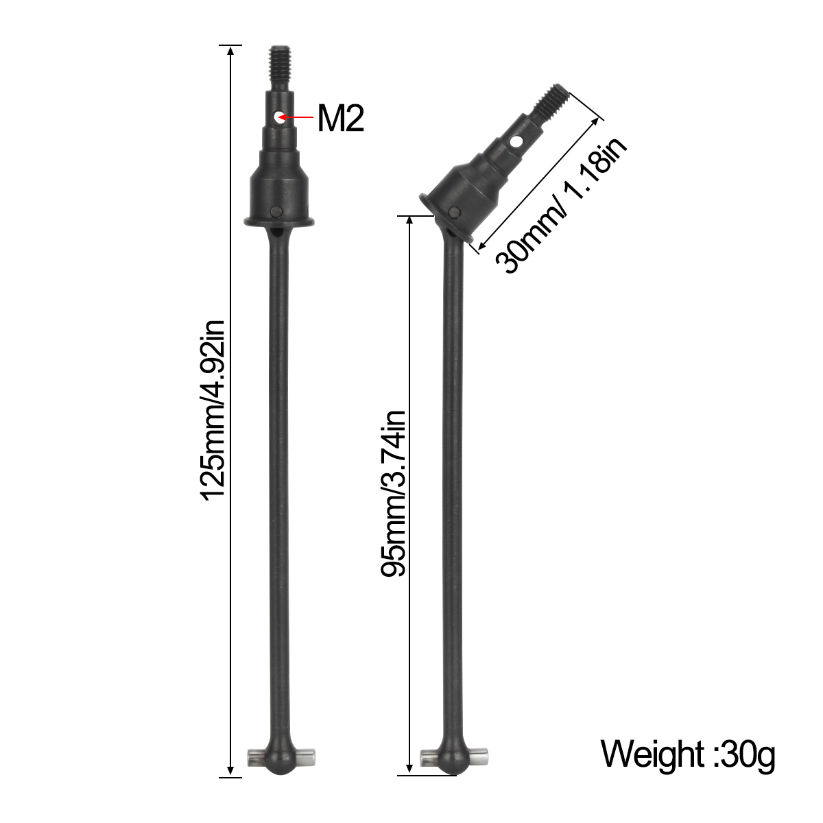 2 Stuks Hard Staal Voor Achter - Rc Crawler Axle Parts recensie en prijs