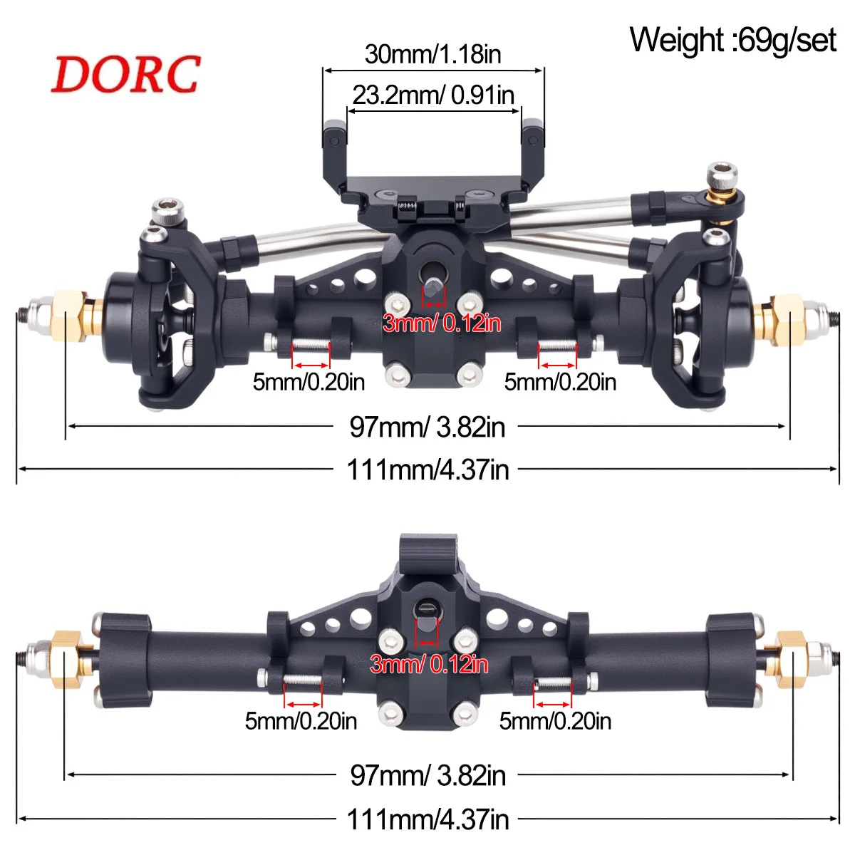 1 Set Kunststof Assen met Serv - Rc Crawler Axle Parts recensie en prijs
