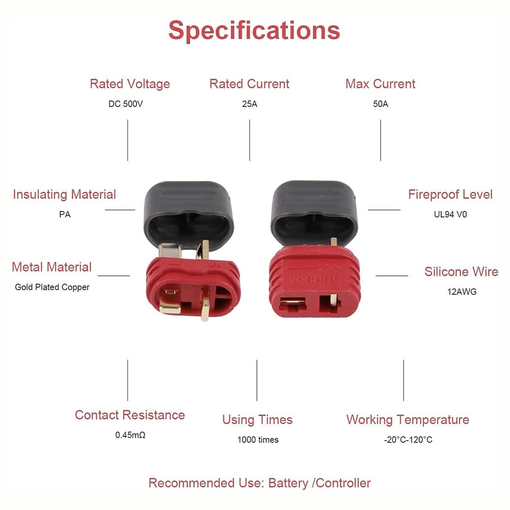T-stekker T-connector met omhu - Drone Rc Car Hybrid recensie en prijs